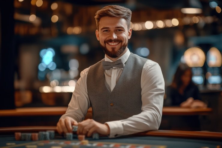 Dealer Live Roulette kobel4d memutar roda roulette dengan kamera multi-sudut